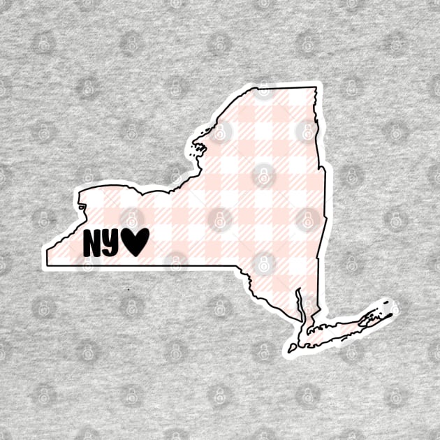 USA States: New York (pink plaid) by LetsOverThinkIt